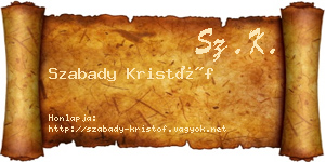Szabady Kristóf névjegykártya