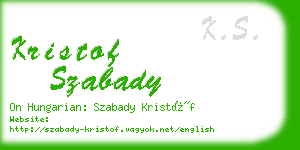 kristof szabady business card